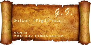 Gelber Ifigénia névjegykártya